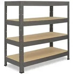 shelfplaza PRO 90x100x60 cm Schwerlastregal in grau mit 4 B&ouml;den und 200 kg...