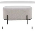 SalesFever Polsterhocker | Bezug Boucl&eacute; Stoff | Gestell Metall | B 80 x T 40 x...