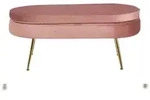SalesFever Sitzpouf | oval | Bezug Samt-Stoff rose | Gestell Metall goldfarben...