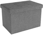 Intirilife Faltbare Sitzbank 49x30x30 cm in FELS GRAU - Sitzw&uuml;rfel Fu&szlig;hocker