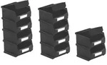 PROREGAL 10x Leitf&auml;hige Sichtlagerbox 1.0 mit Abdeckung | HxBxT 6x10x10cm | 0,4