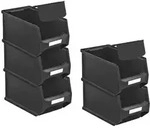 PROREGAL 5x Leitf&auml;hige Sichtlagerbox 3.0 mit Abdeckung | HxBxT...