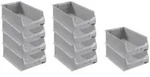PROREGAL 10x Graue Sichtlagerbox 5.0 | HxBxT 20x30x50cm | 21,8 Liter 