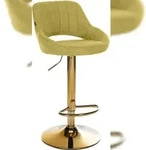 CLP Barhocker Milet Stoff gr&uuml;n/gold
