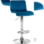 CLP Barhocker Hover Samt blau/Metall in Chromoptik