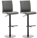 CLP 2er Set Barhocker Cadiz Kunstlederbezug schwarz/grau