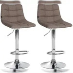 CLP 2er Set Barhocker Jerry Stoff taupe/chrom