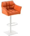 CLP Barhocker Damaso Kunstlederbezug orange/wei&szlig;