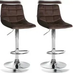 CLP 2er Set Barhocker Jerry Samt braun/chrom