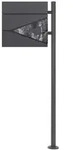ML-Design ECD Germany Standbriefkasten Anthrazit Edelstahl 120 cm mit Zeitungsfach,