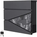 ML-Design Briefkasten 37 x 36,5 x 11 cm Anthrazit/Schwarz-Marmoroptik, aus...