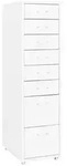 vidaXL Aktenschrank mit Rollen Wei&szlig; 28x41x109 cm Metall
