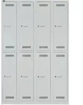 Bisley Garderobenschrank LIGHT, 4 Abteile 300 &agrave; 2 F&auml;cher, Farbe lichtgrau