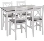 Mendler Esszimmer-Set HWC-F77, Sitzgruppe Esszimmergruppe, Massiv-Holz Landhaus...