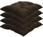 Stuhlkissen 4er Set 38x38 cm Braun - Gepolstertes Sitzkissen f&uuml;r Indoor und...
