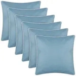 Bestlivings Outdoor Kissen mit wei&szlig;er Paspel - T&uuml;rkis - 6 St&uuml;ck ( 6er Pack )