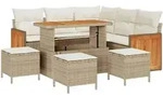 vidaXL Garten-Sofa-Set 8 pcs Beige, Creme 110 x 55 x 71 cm Poly-Rattan