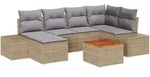 vidaXL Garten-Sofa-Set 7 pcs Beige und Hellgrau
