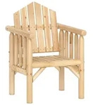 COSTWAY Gartenstuhl aus Holz mit geneigter R&uuml;ckenlehne und Armlehnen