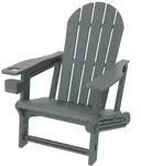 ML-Design Adirondack Loungestuhl Grau mit Getr&auml;nkehalter, Gartenstuhl aus