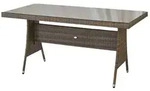 Merxx Teneriffa Tisch, 160 x 90 cm, Aluminium/Kunststoffgeflecht, Grau/Beige
