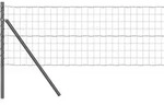 vidaXL Zaun mit Pfosten Grau 0,6 x 25 m Stahl und PVC