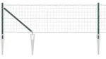 vidaXL Zaun mit Pfosten Gr&uuml;n 0,4 x 25 m Stahl und PVC