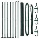 vidaXL Zaunpfosten Gr&uuml;n 10 x 1,6 m (13 mm Netz) Stahl und PVC