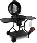 DELUKE Kugelgrill Holzkohle EUGEN [Inkl. Handschuhe & Haken] BBQ Grill...