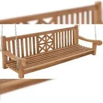 DELUKE Schaukelbank TABEL - Holz Teak 200x70x61 cm | H&auml;ngebank Gartenschaukel...