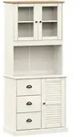 vidaXL Highboard VIGO Wei&szlig; 78x40x175 cm Massivholz Kiefer