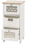 Mendler Kommode HWC-O75, Schubladenschrank, 3 Schubf&auml;cher Korbschubladen Holz