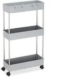 Relaxdays Nischenwagen, Kunststoff, HBT: 70 x 15,5 x 40,5 cm, schmales Nischenregal