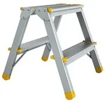 PROREGAL Metal Double Giraffe Doppelseitige-Aluminium-Stufenstehleiter | 4 Stufen 