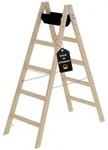 PROREGAL Sprossen-Stehleiter Holz 2x5 Sprossen