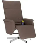 vidaXL Massagesessel mit Fu&szlig;teil Braun Kunstleder