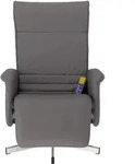vidaXL Massagesessel mit Fu&szlig;teil Grau Kunstleder