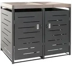 Proregal 2er-M&uuml;lltonnenverkleidung | HxBxT 125x134x84cm | 80-240 Liter 