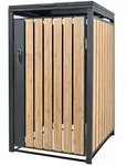 ML-Design M&uuml;lltonnenbox 1er Anthrazit-Holzoptik, 1&times;240L, 68&times;80&times;116 cm,...