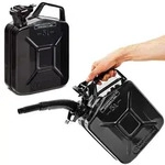 BW&reg; Kraftstoffkanister Metall Benzinkanister 2x 5 Liter mit Ausgie&szlig;er - Schwarz -