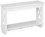 Relaxdays Wandregal, mit 3 Metall-Haken, 2 Ablagen, Landhausstil, K&uuml;chenregal,