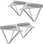 ML-Design Regalhalterung 4er Set 160 mm Grau, Metall, dreieckige Regalwinkel, Hairpin
