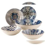 M&Auml;SER Salatset 5-tlg. 4-farbig sort. postsicher, Serie IBERICO BLUE