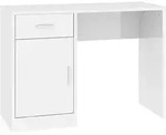 vidaXL Schreibtisch mit Stauraum Hochglanz-Wei&szlig; 100x40x73 cm