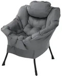ML-Design Relaxsessel Anthrazit &ndash; Loungesessel mit Armlehnen, Kopfkissen &