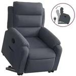 vidaXL Relaxsessel mit Aufstehhilfe Dunkelgrau Samt