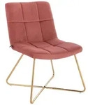 SVITA LYNN Loungesessel Cocktailsessel Clubsessel Polsterstuhl ohne Armlehnen Goldene