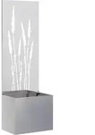 vidaXL Blumentopf mit dekorativem Paneel Silber 50 x 140 cm Edelstahl