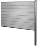 Mendler WPC-Sichtschutz Sarthe, Zaun Windschutz, Alu-Pfosten zum Einbetonieren ~