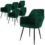 ML-Design ECD Germany &ndash; Esszimmerst&uuml;hle 6er Set &ndash; Dunkelgr&uuml;n Samt | mit